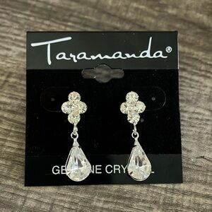 Silver Crystal Drop Earrings